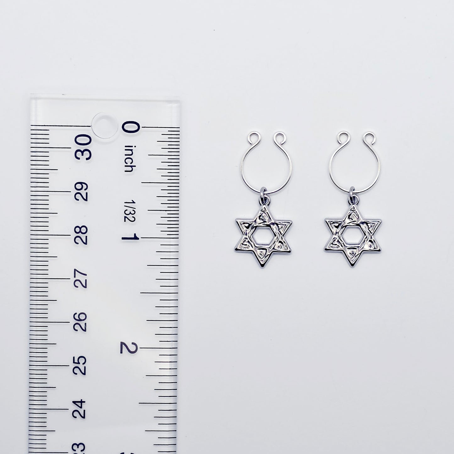 Star of David Nipple Rings, Non-Piercing.