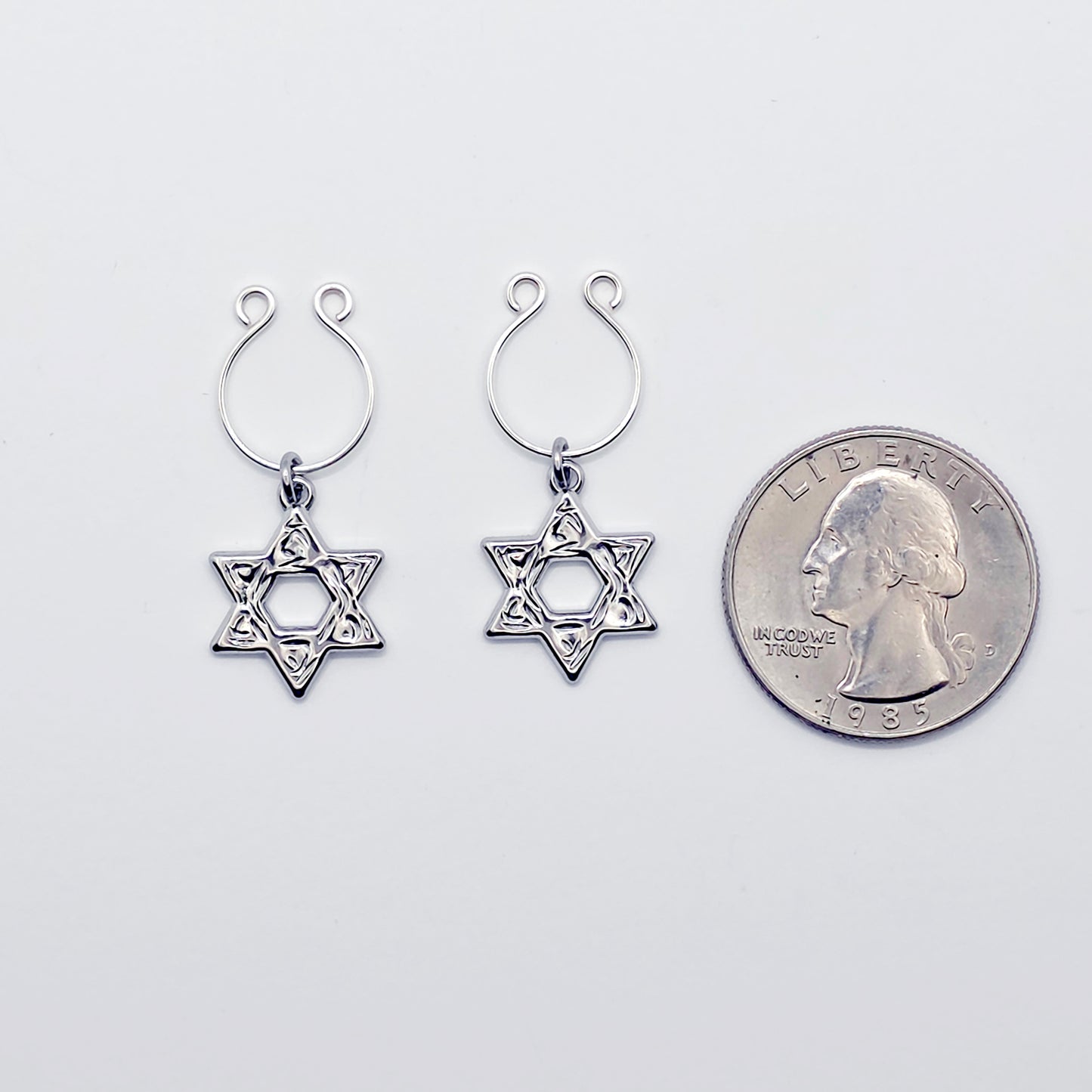 Star of David Nipple Rings, Non-Piercing.