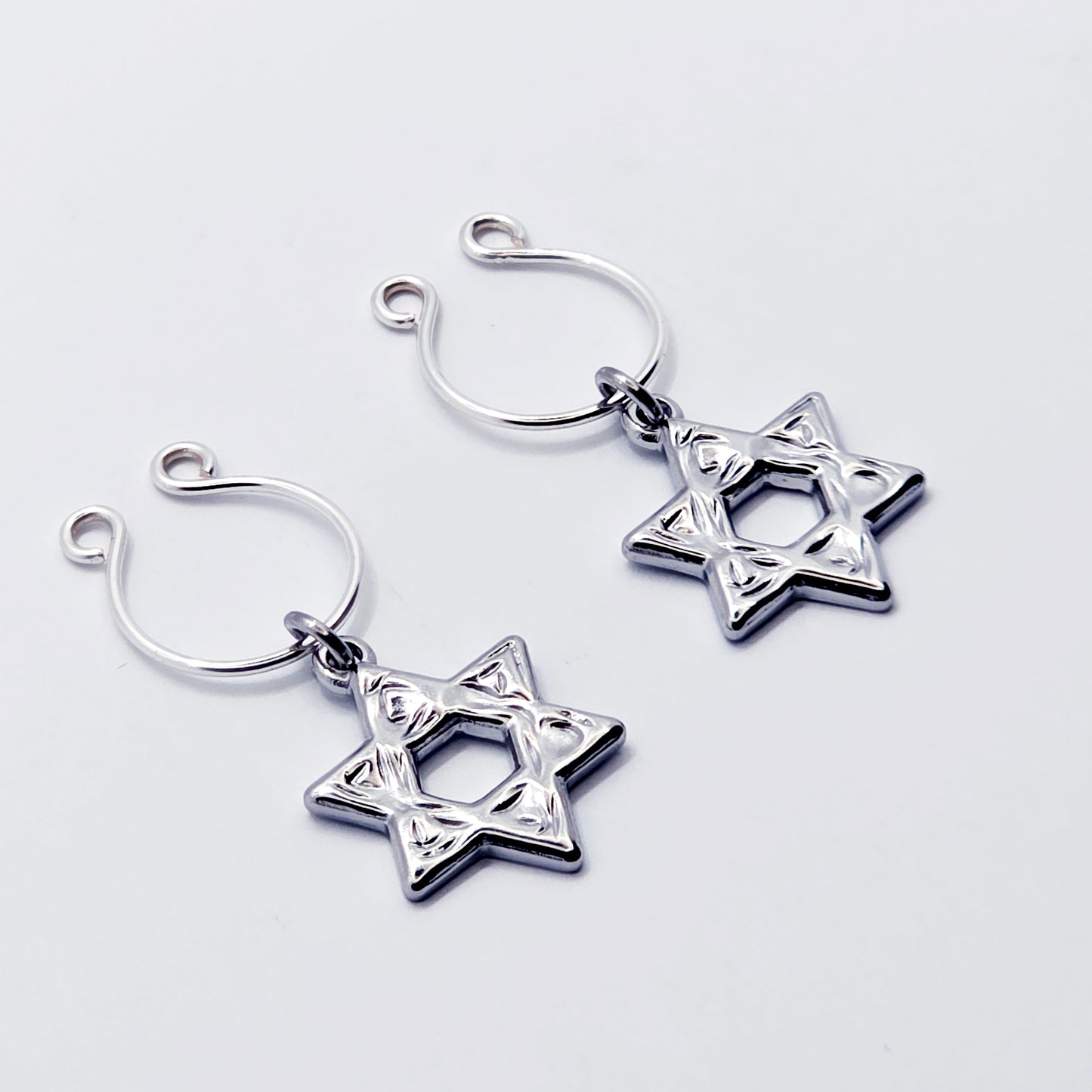 Star of David Nipple Rings, Non-Piercing.
