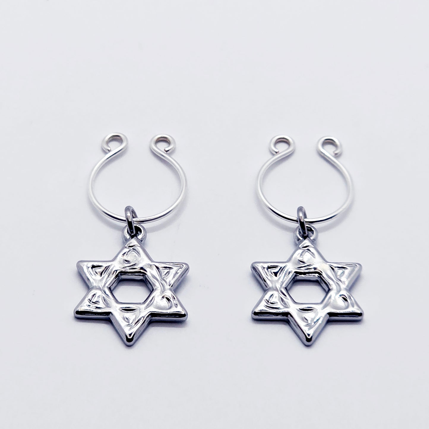 Star of David Nipple Rings, Non-Piercing.