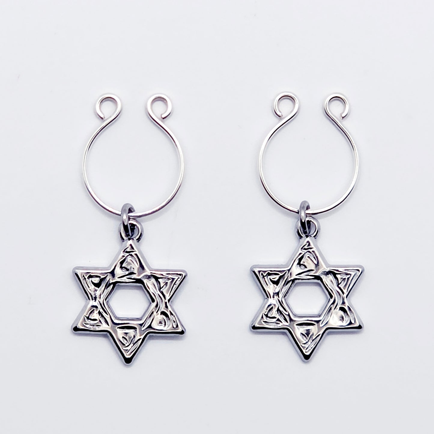 Star of David Nipple Rings, Non-Piercing.