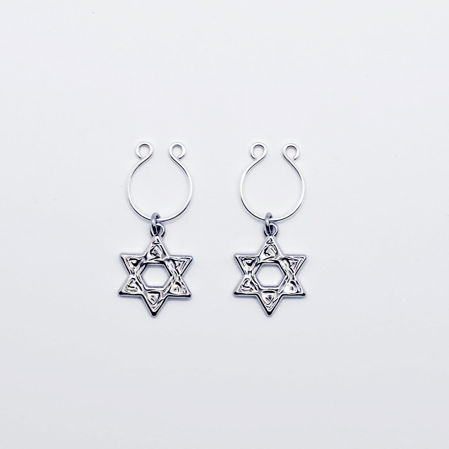Star of David Nipple Rings, Non-Piercing.