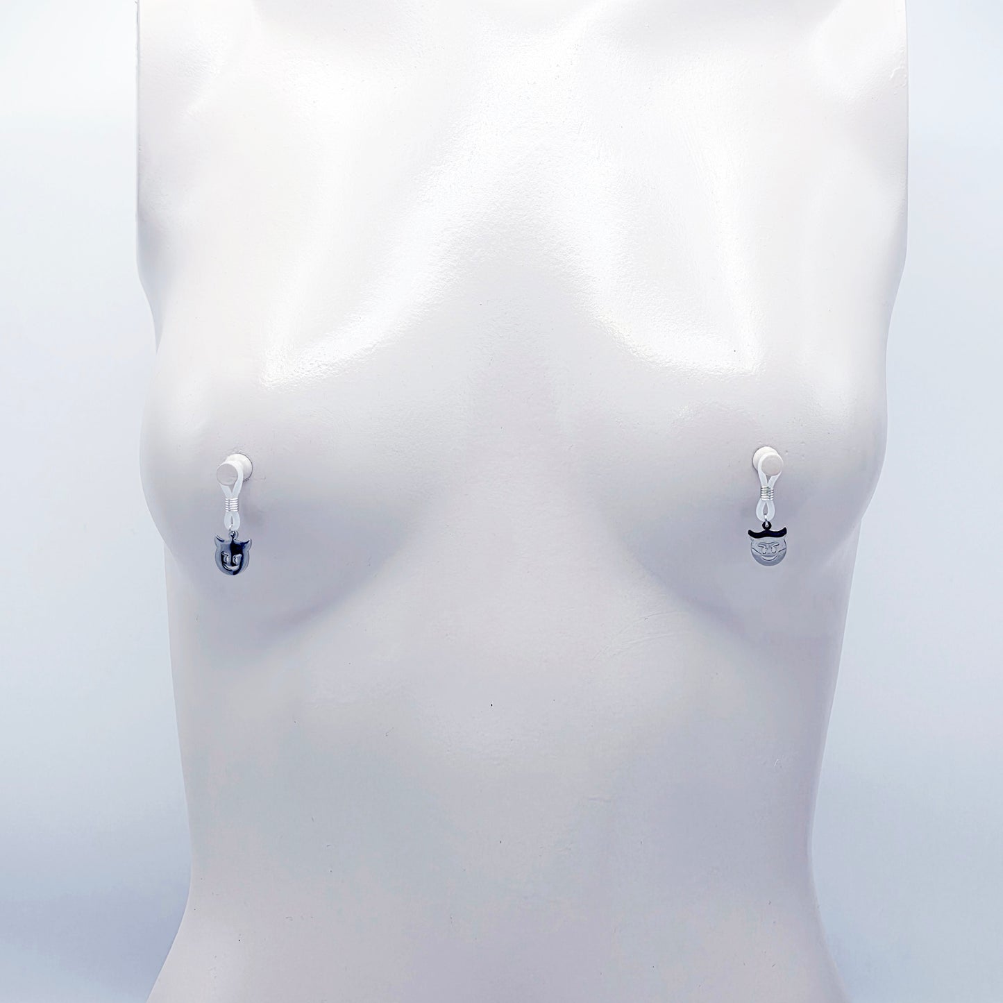 Naughty Nipple Nooses with Little Devil Pendants. Unisex.