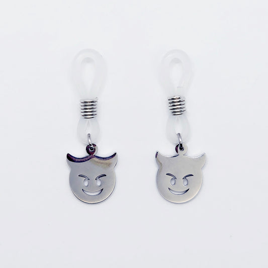 Naughty Nipple Nooses with Little Devil Pendants. Unisex.