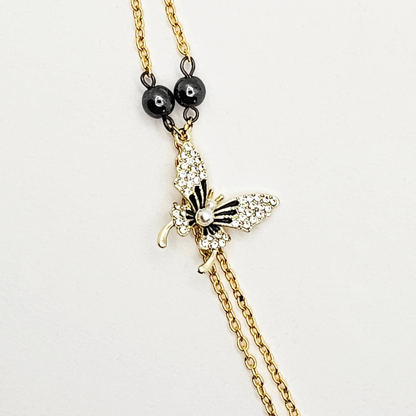 Gold Necklace to Nipple, Non-Piercing, with Beautiful Butterfly. Choose Nipple Nooses or Nipple Clamps. MATURE Body Jewelry