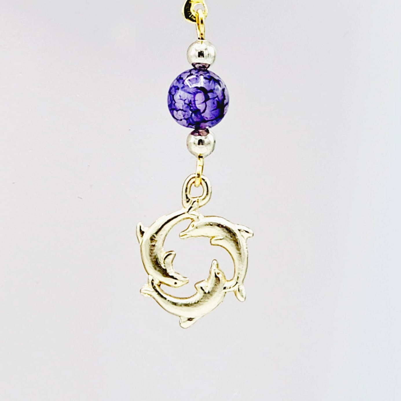 Nipple Nooses or Clamps with Dolphins and Purple Agate, Non Piercing Nipple Jewelry.
