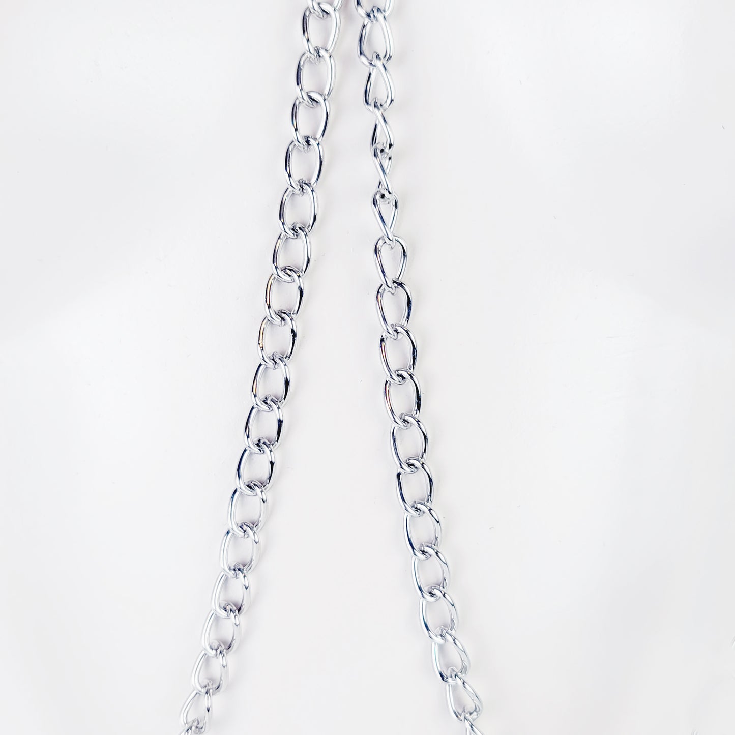 Sexy Circle Chain Necklace with attached nipple nooses or nipple clamps. Kinky gift for submissive or Domme or Submissive, BDSM