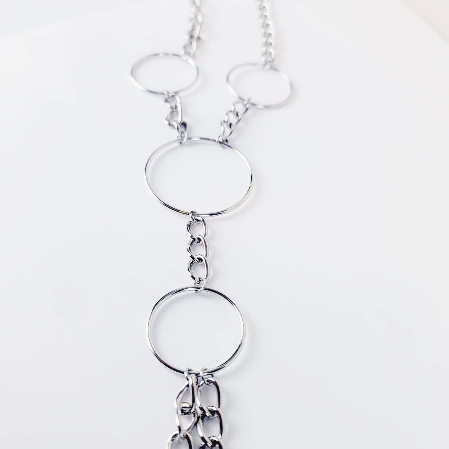 Sexy Circle Chain Necklace with attached nipple nooses or nipple clamps. Kinky gift for submissive or Domme or Submissive, BDSM