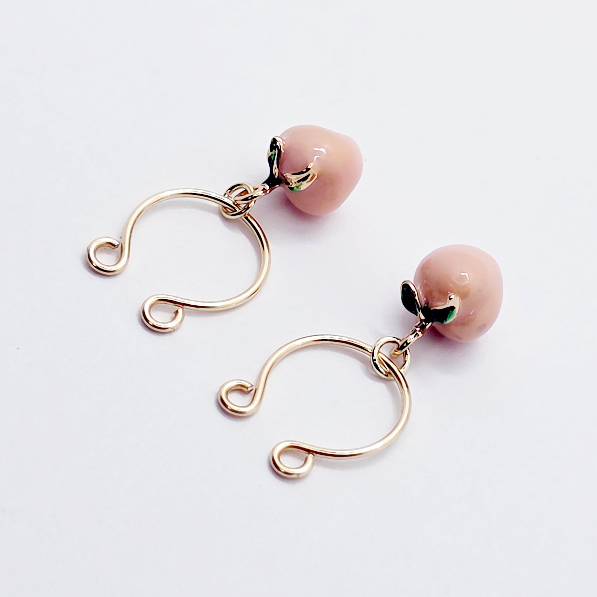 Gold Non-Piercing Nipple Rings ith Pink Peaches