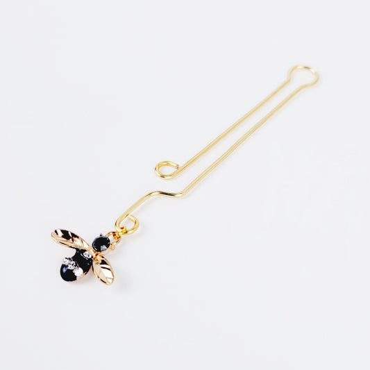Clitoral/Labia Clip. Gold with Gemstone Bee