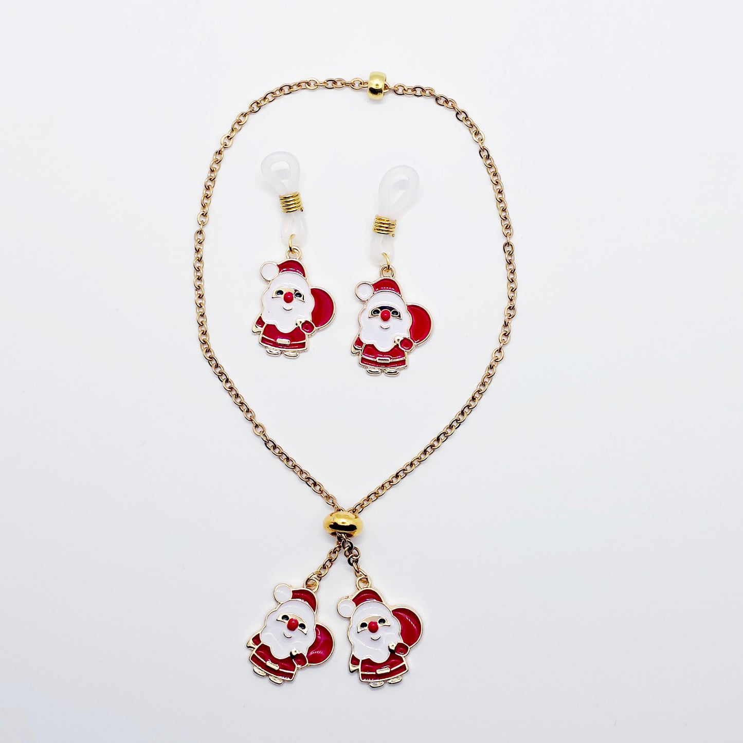 Santa Set for Men. Naughty Holiday Body Jewelry, Non-Piercing Nipple Nooses and Penis Chain Noose.