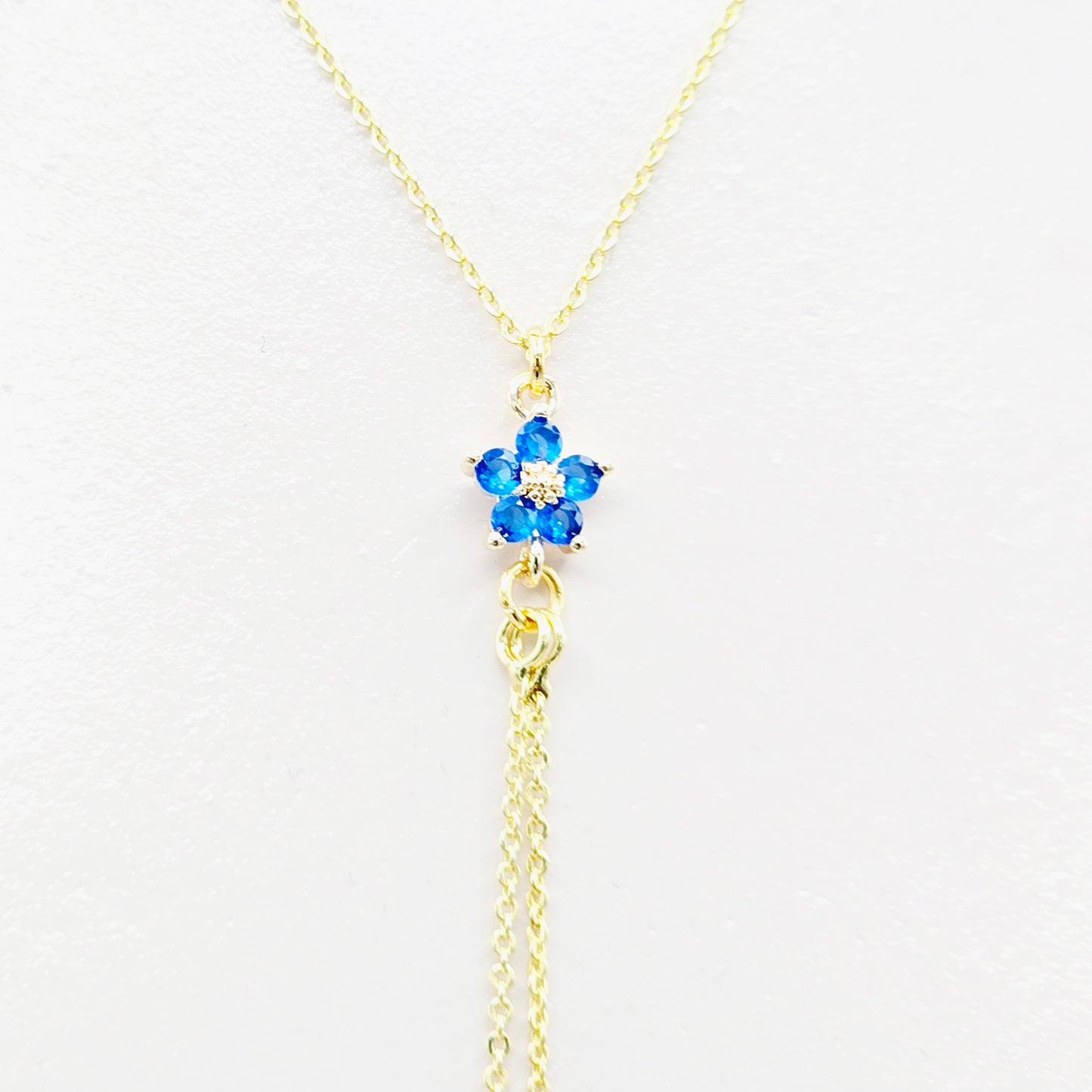 Gold Necklace to Nipple 18K with CZ Flower, Pierced or Not Pierced Nipple, or Choose Nipple Clamps.