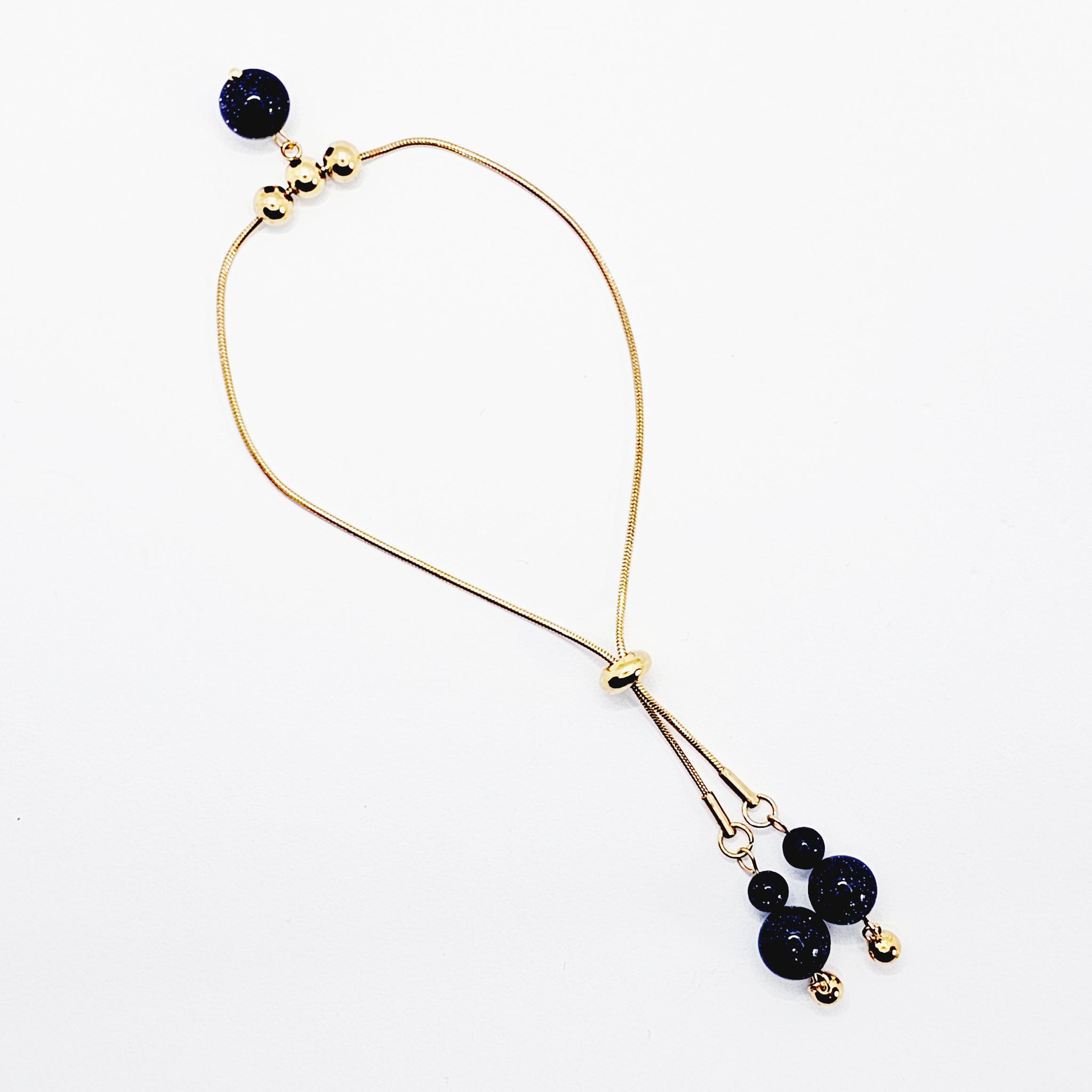 Penis Noose Bracelet with Dazzling Blue Goldstone Beads. Gold Stainles ...