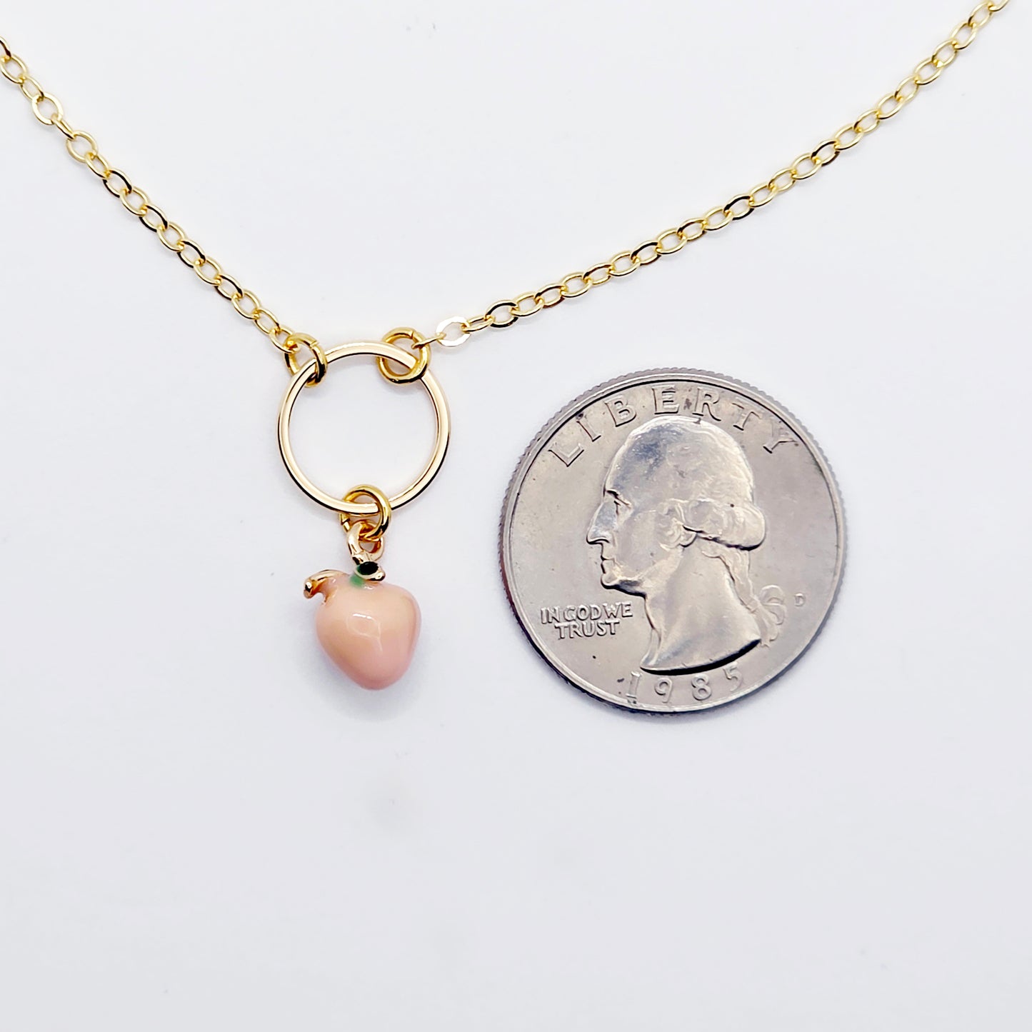 Gold Day Collar with Peach. 18K Gold Circle of O Discreet Collar for BDSM Submissive.