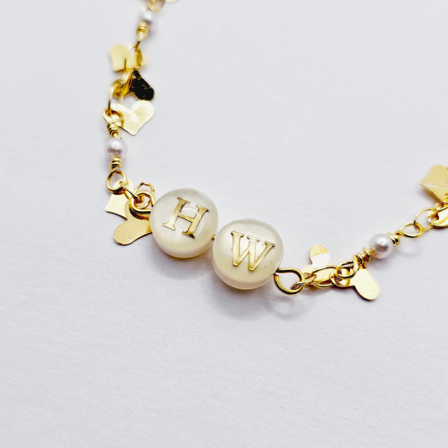 Gold Hotwife Anklet with Pearls and Hearts. Discreet HW for Hot Wife. Swinger Lifestyle