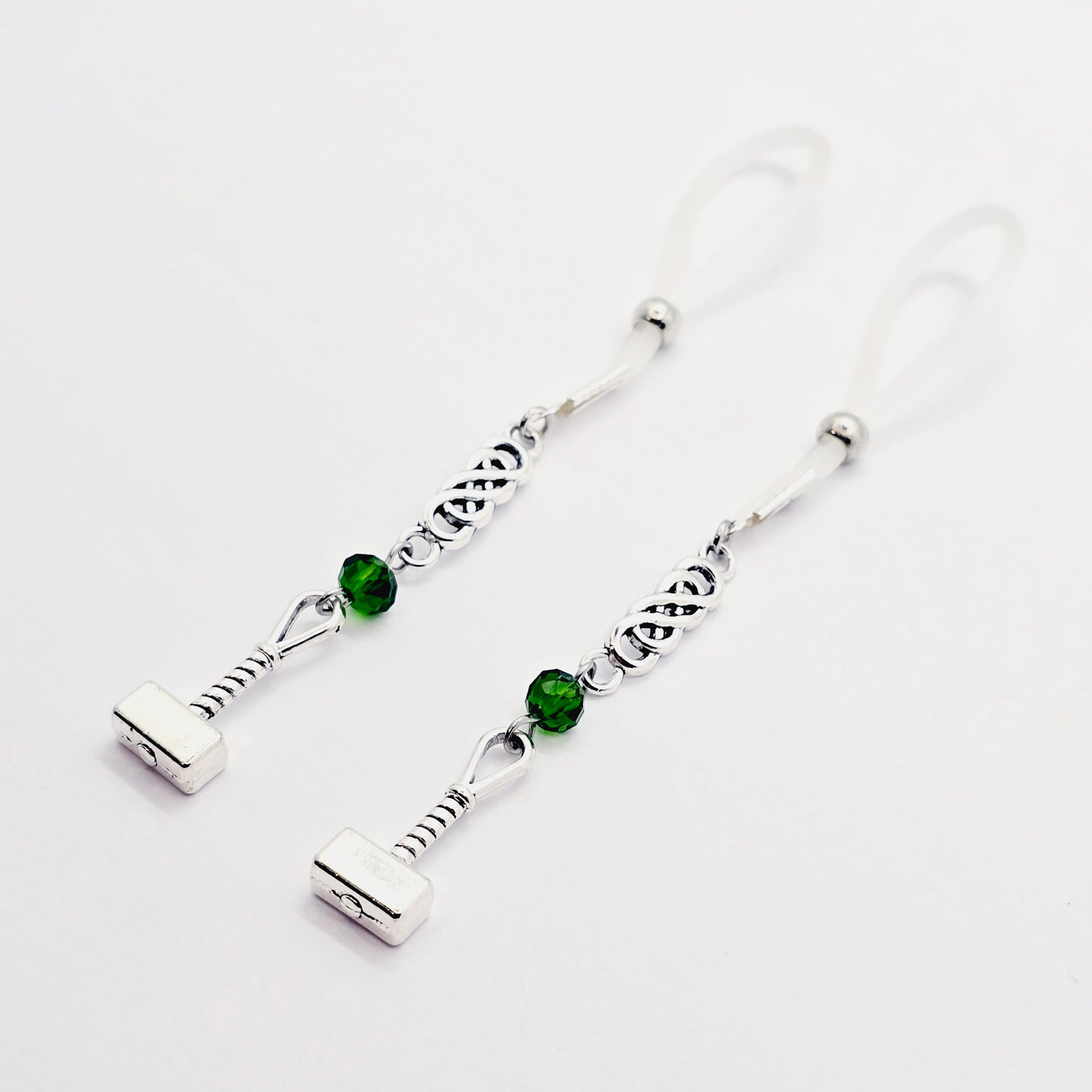 Non Piercing Nipple Nooses or Nipple Clamps, with Celtic Knots and Hammer