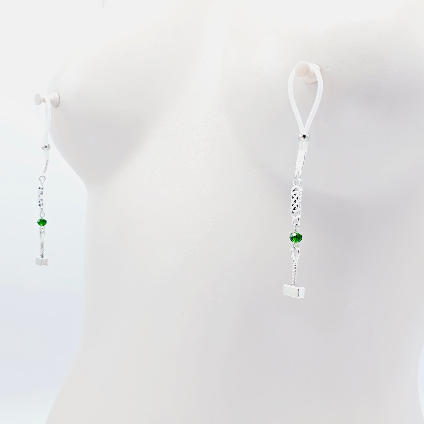 Non Piercing Nipple Nooses or Nipple Clamps, with Celtic Knots and Hammer