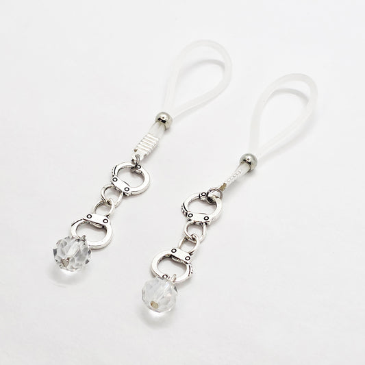 Handcuff and Crystal Nipple Nooses