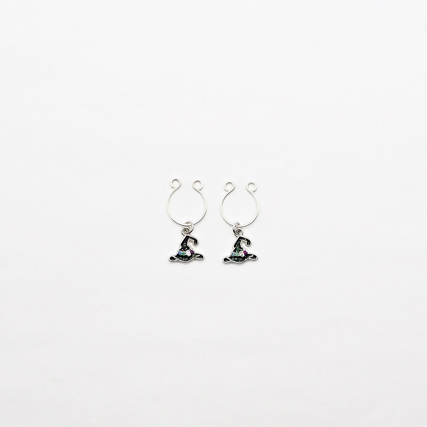 Non-Piercing Nipple Rings with Platinum Witch Hats.