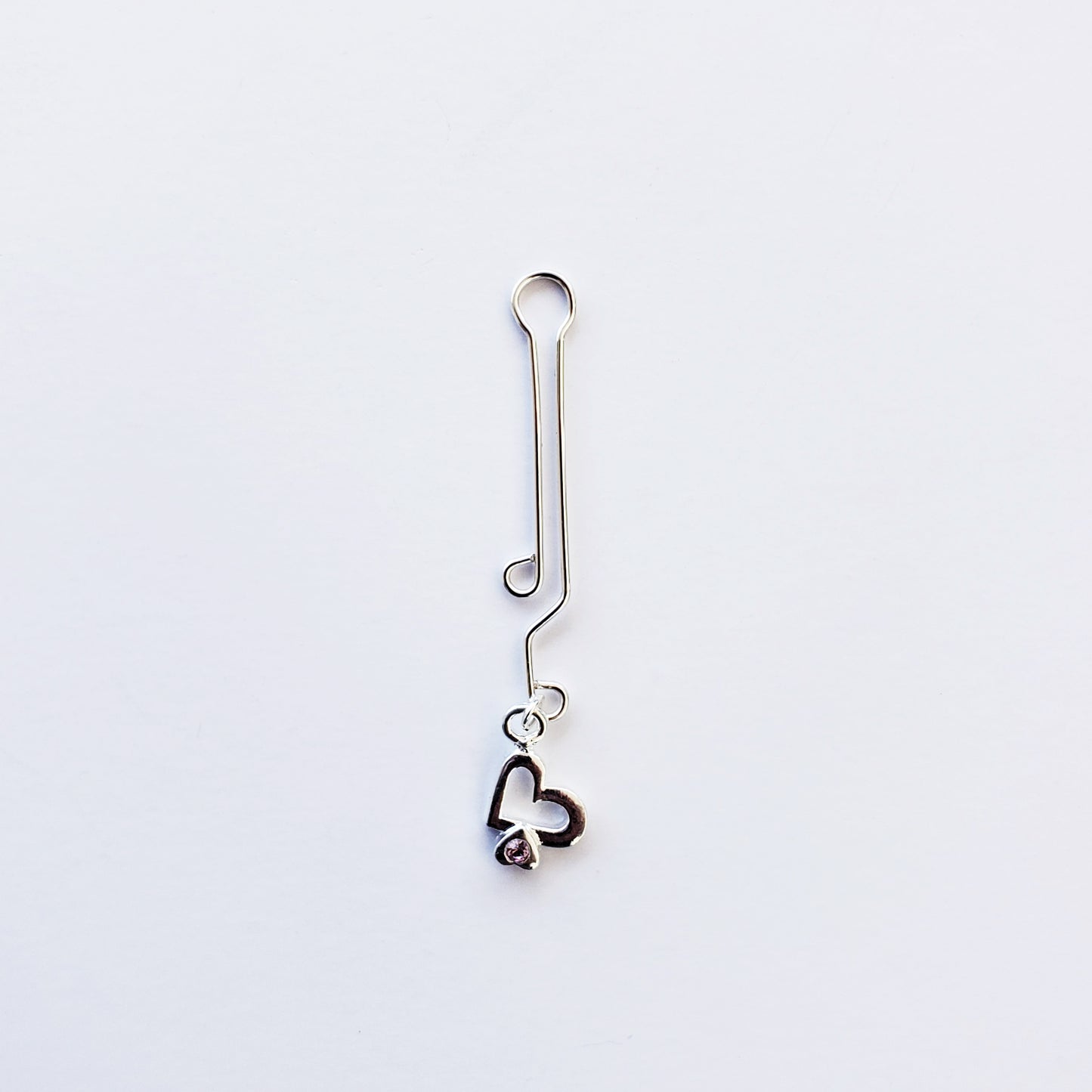 Non Piercing Nipple Rings and Labia Clip Intimate Jewelry Set with Heart and Pink Gem. MATURE. BDSM