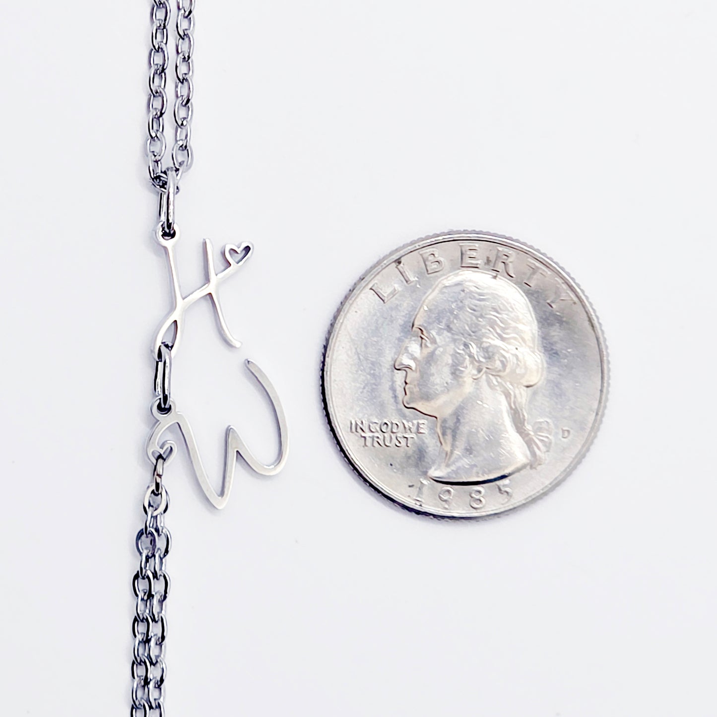Hotwife Necklace to Nipple, Stainless Steel, with Non-Piercing Nipple Nooses or Clamps. Or use with Piercings.