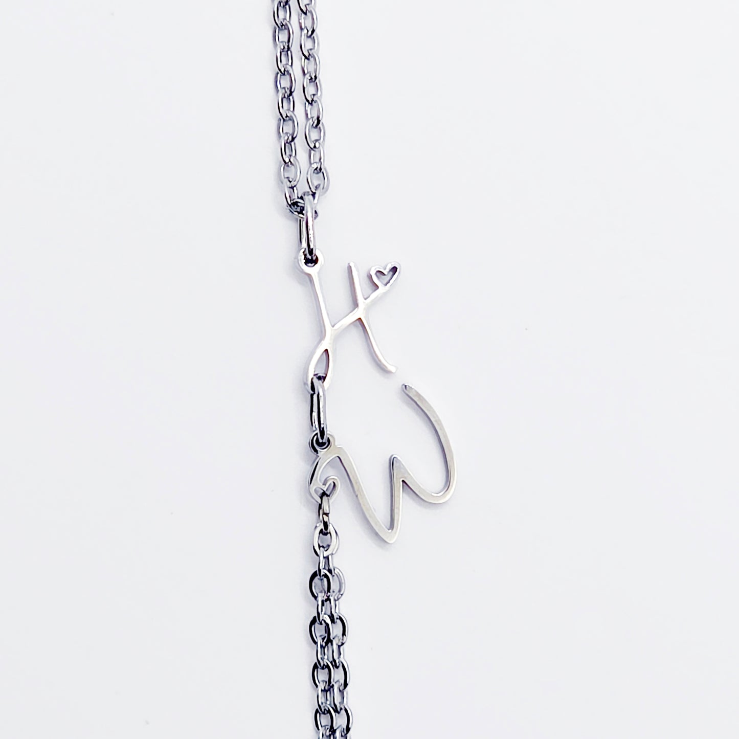 Hotwife Necklace to Nipple, Stainless Steel, with Non-Piercing Nipple Nooses or Clamps. Or use with Piercings.