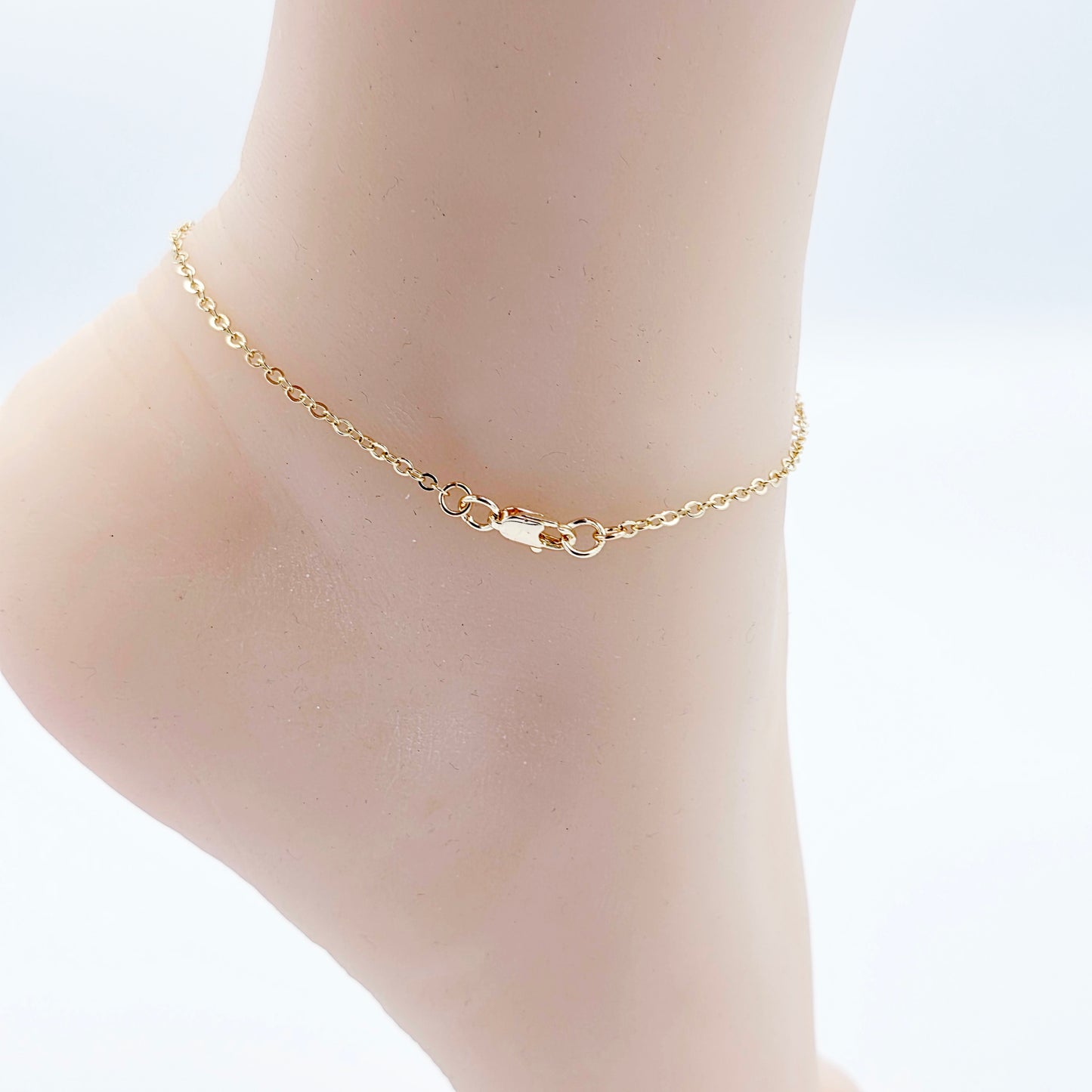 Hotwife Anklet, 18K Real Gold, Discreet Ankle Bracelet with H and W. Swingers Jewelry