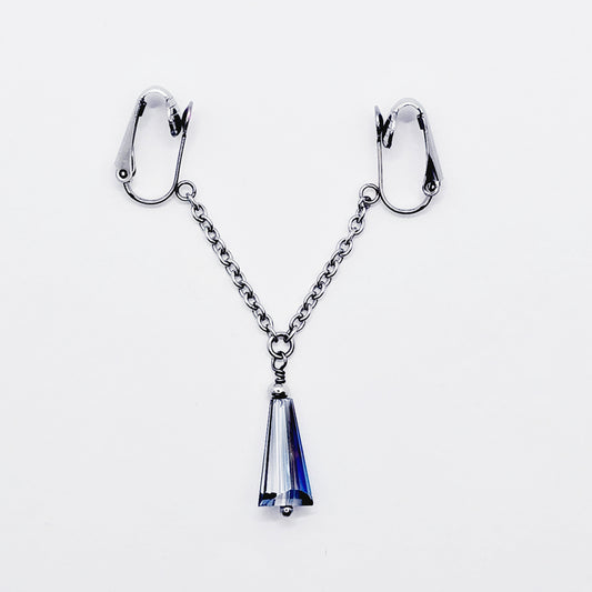 Non Piercing Labia Chain Dangle, Stainless Steel, with Crystal.