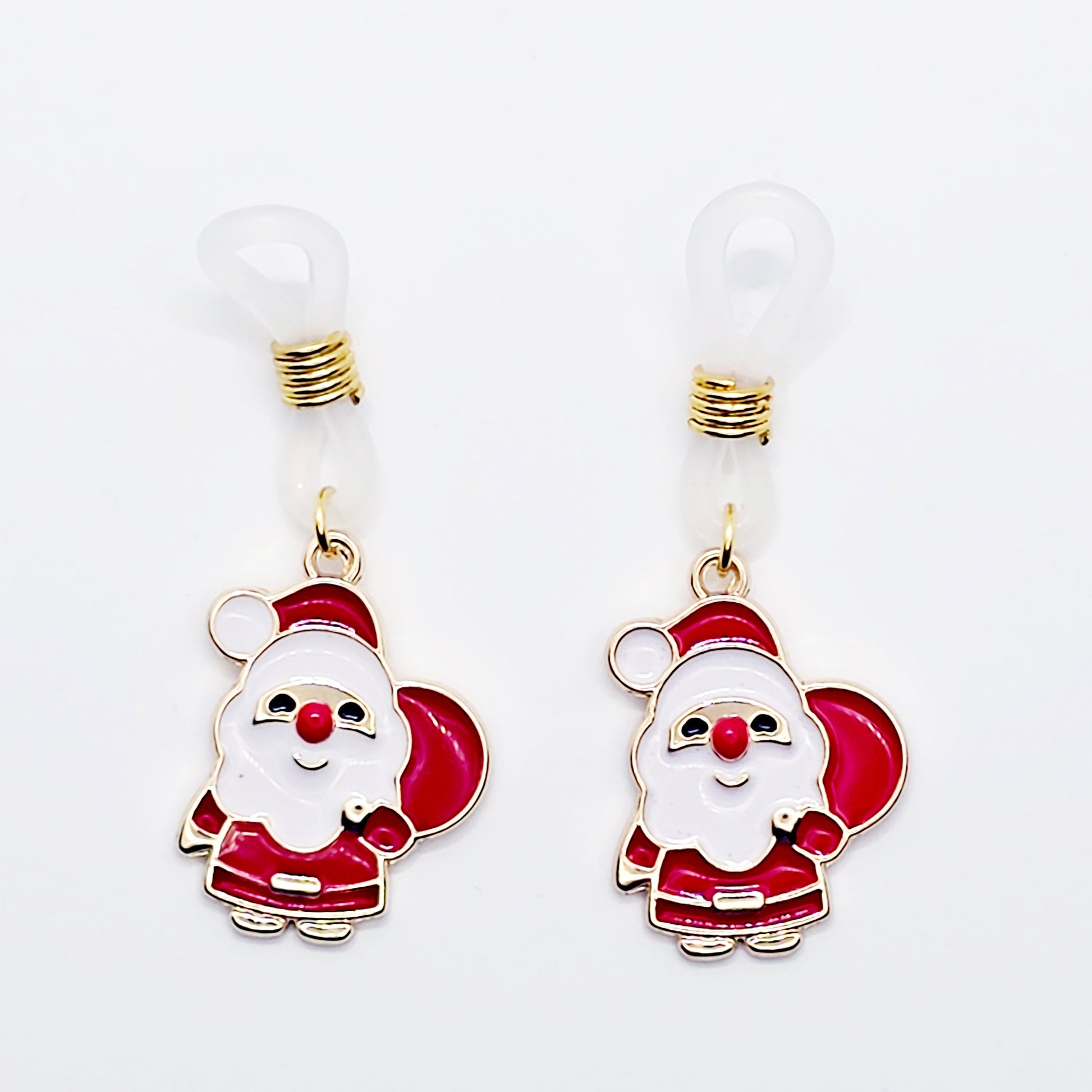 Pair of Santa Claus nipple nooses on a white background