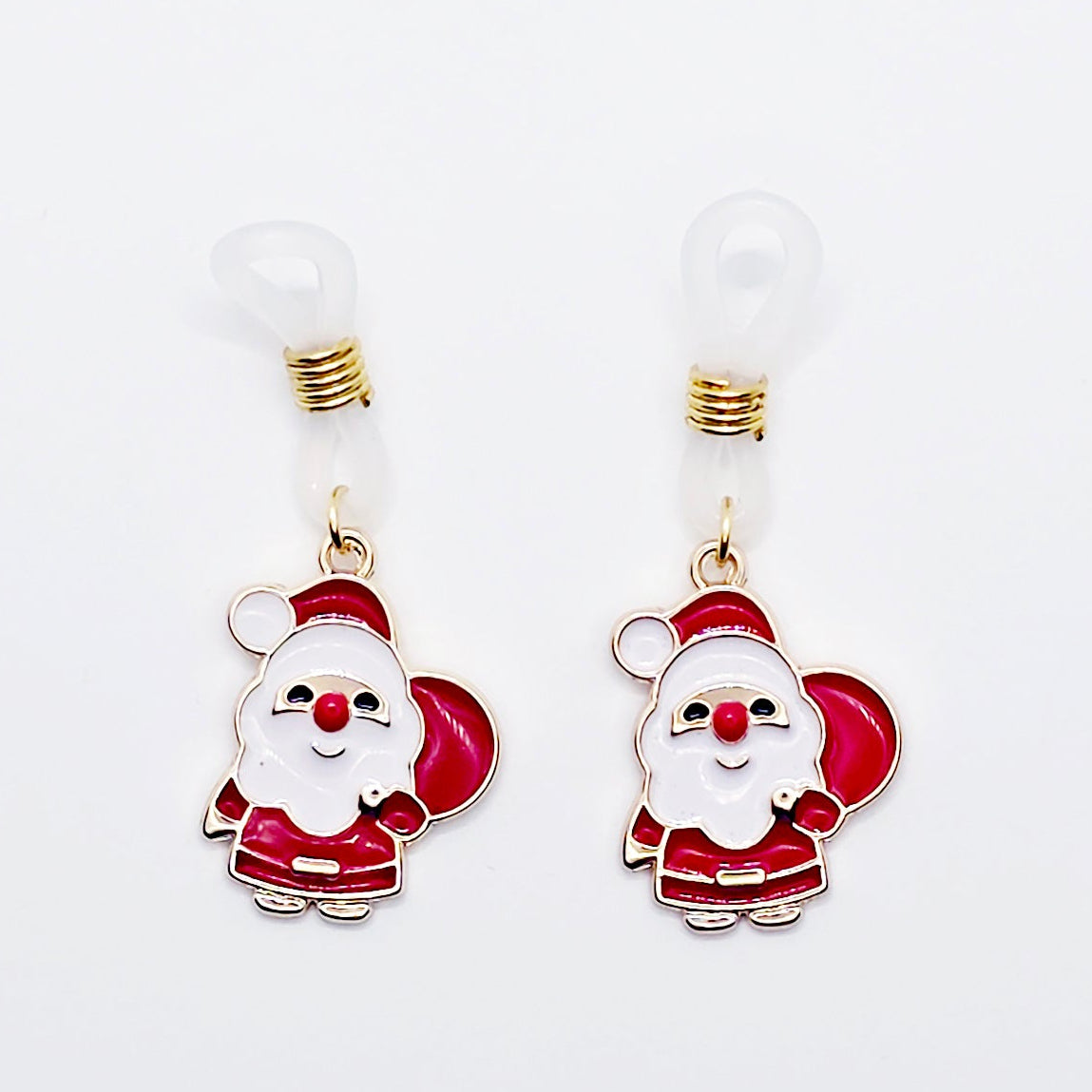 Pair of Santa Claus nipple nooses on a white background