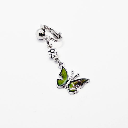 VCH Clip with Color Changing Butterfly. Non Piercing Genital Jewelry for Women