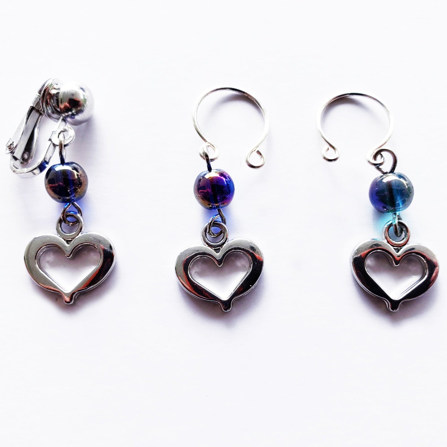 Non Piercing Nipple and VCH Jewelry Set with Hearts. Intimate Body Jewelry for Women. Nipple rings and Vaginal Clitoral Hood Clip.