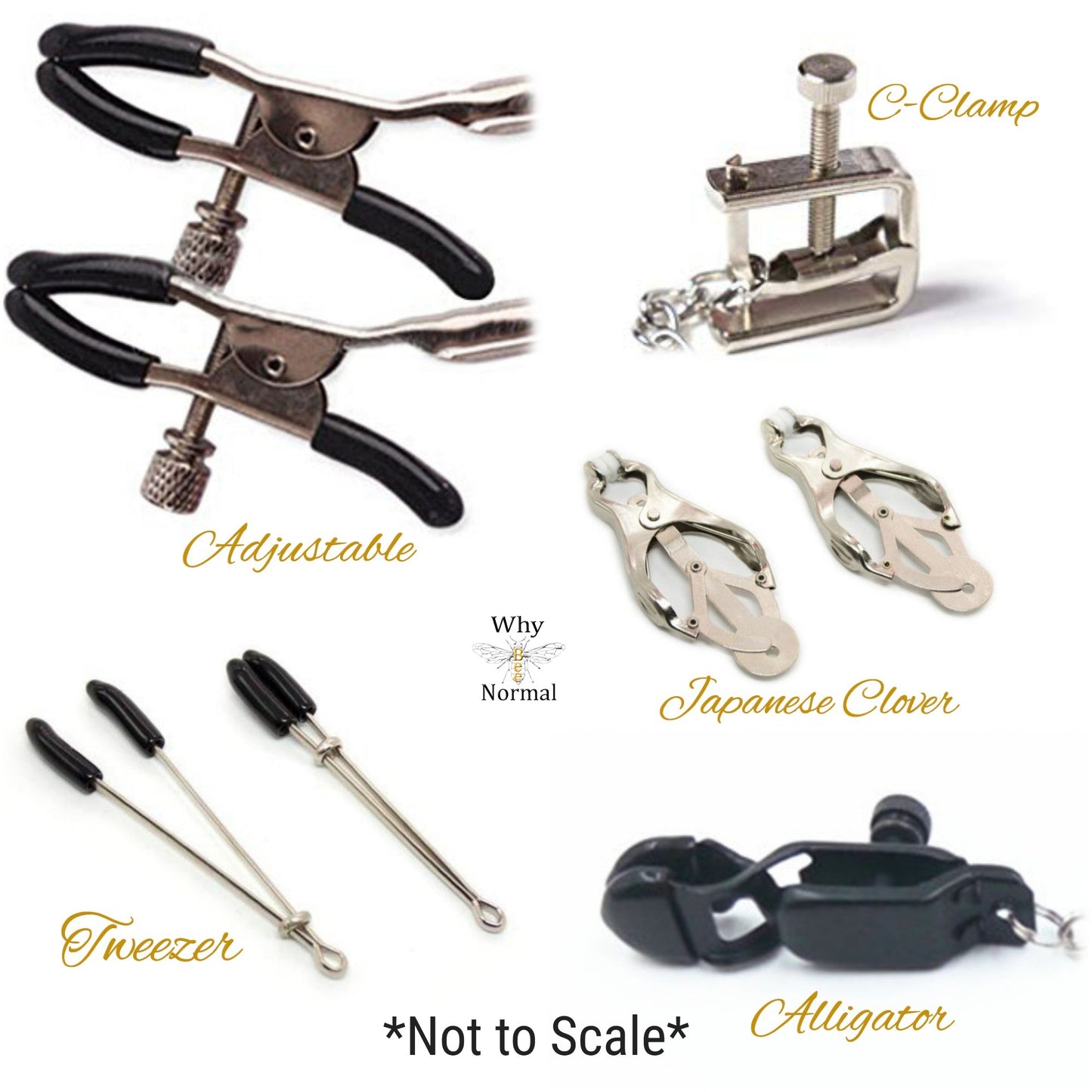 Non Piercing Nipple Nooses or Choice of Nipple Clamps with Vibrant Butterflies of Your Choice