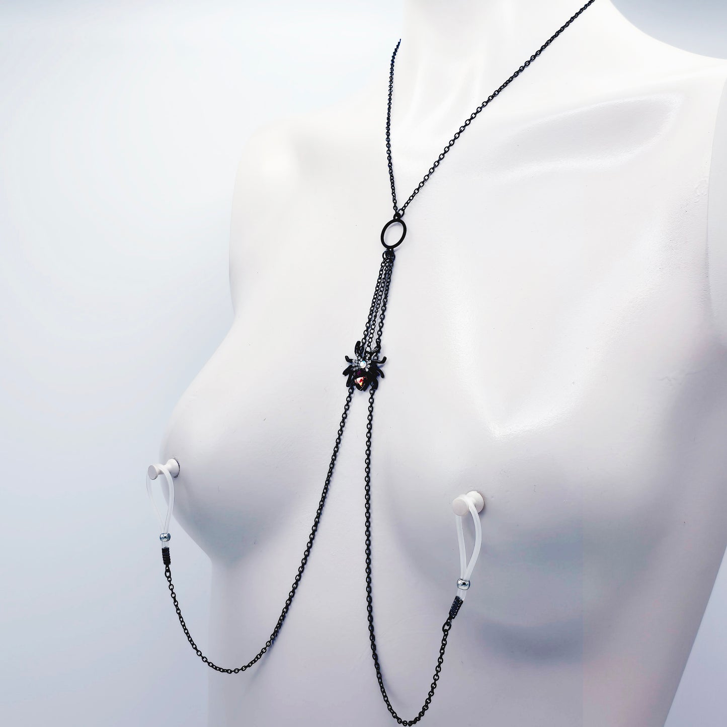 Dangling Spider O-Ring Necklace to Nipple with Your Choice of Nipple Attachment.