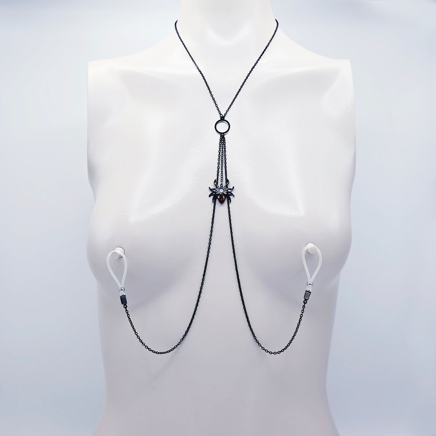 Dangling Spider O-Ring Necklace to Nipple with Your Choice of Nipple Attachment.