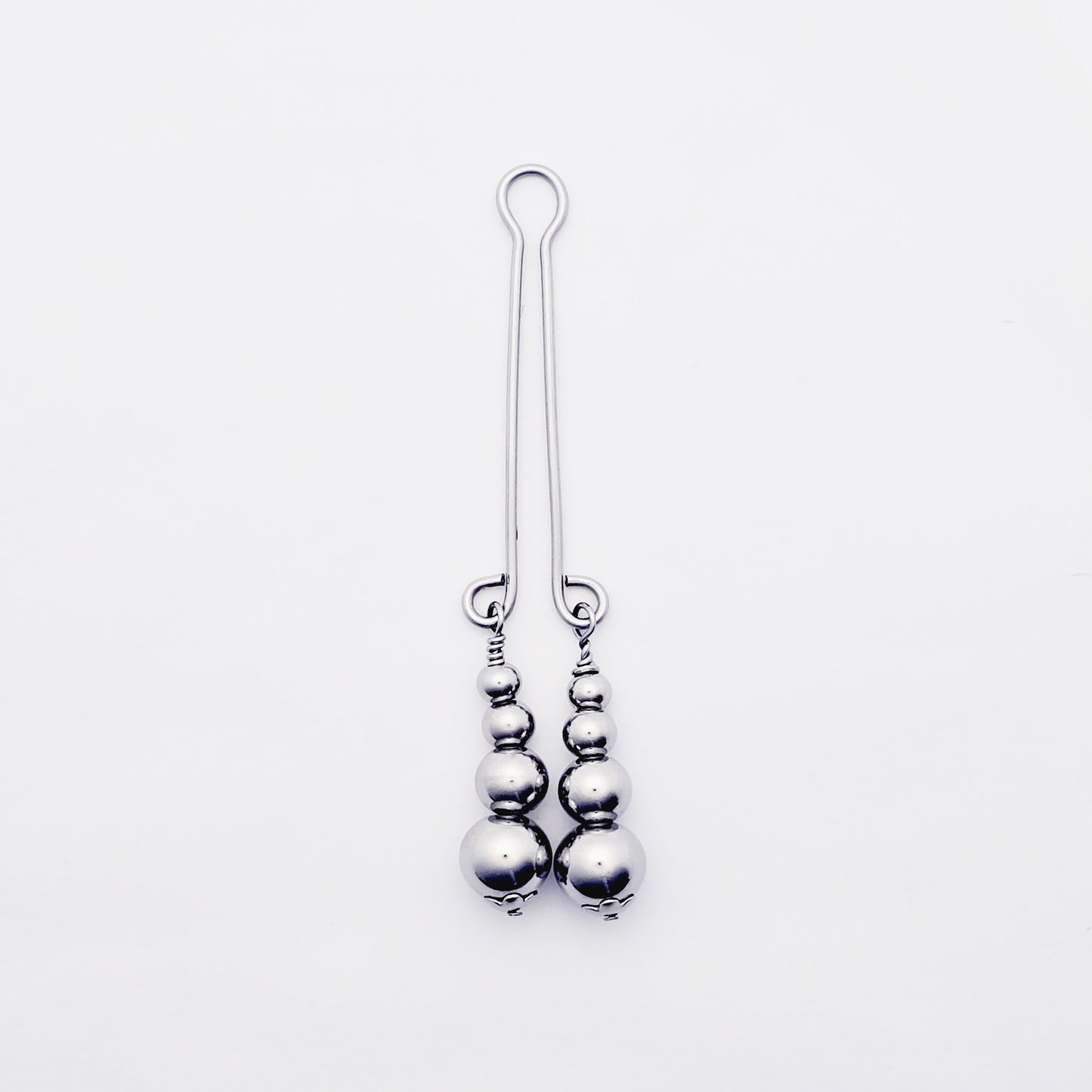 Stainless Steel Clit Clamp / Labia Clip with Weighted Beads