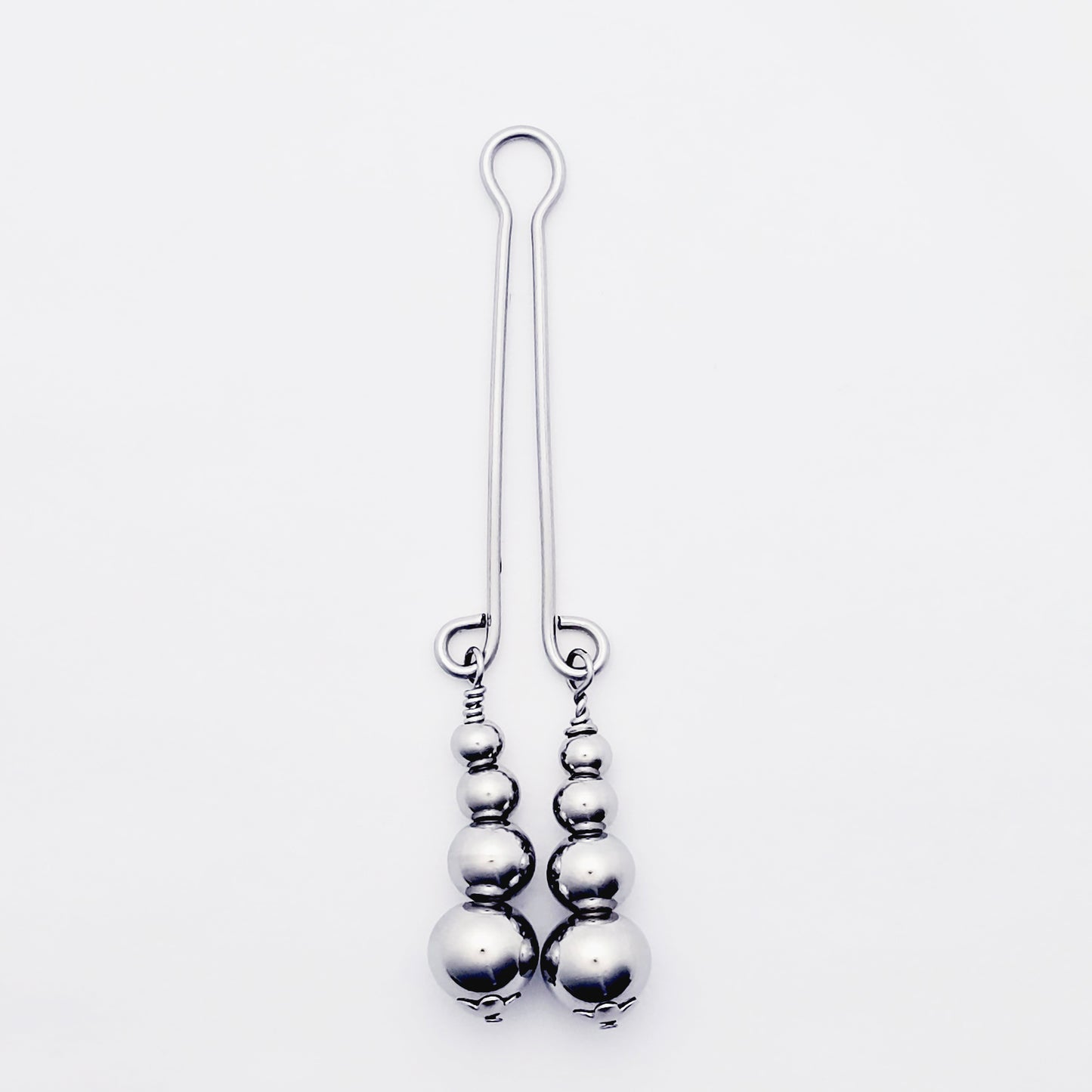 Stainless Steel Clit Clamp / Labia Clip with Weighted Beads