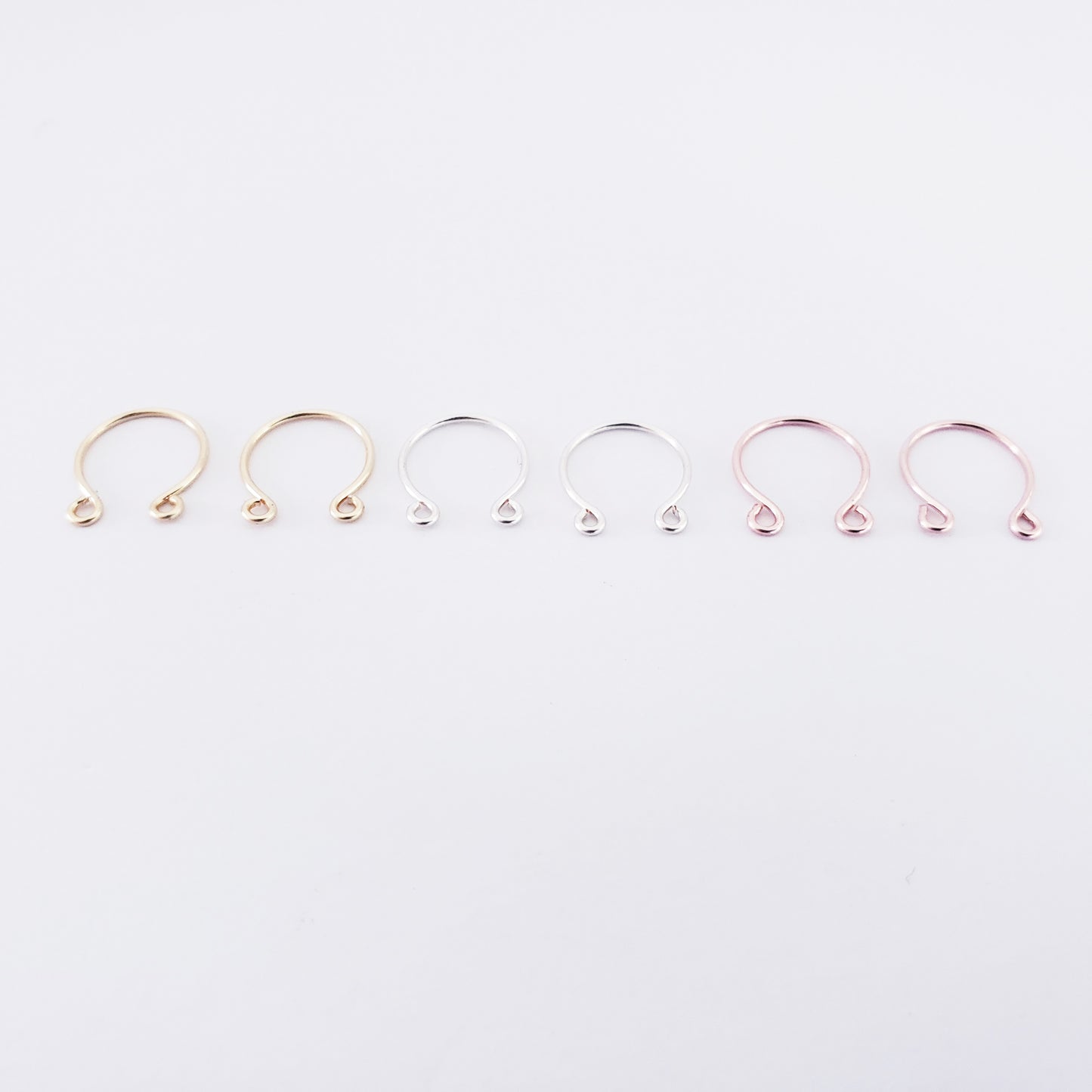 Non Piercing Nipple Rings. Pair of two. Silver, Gold, or Rose Gold