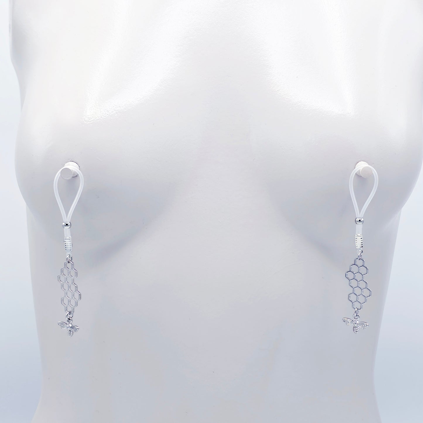 Bee Nipple Dangles on Nipple Nooses or your choice of Nipple Clamps. Non Piercing Nipple, BDSM