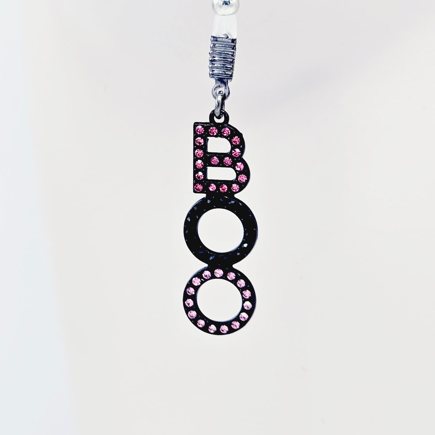 BOO Nipple Nooses for Halloween and Beyond. Pink and Black Pendants on Non-Piercing Nipple Nooses or Your Choice of Nipple Clamps.