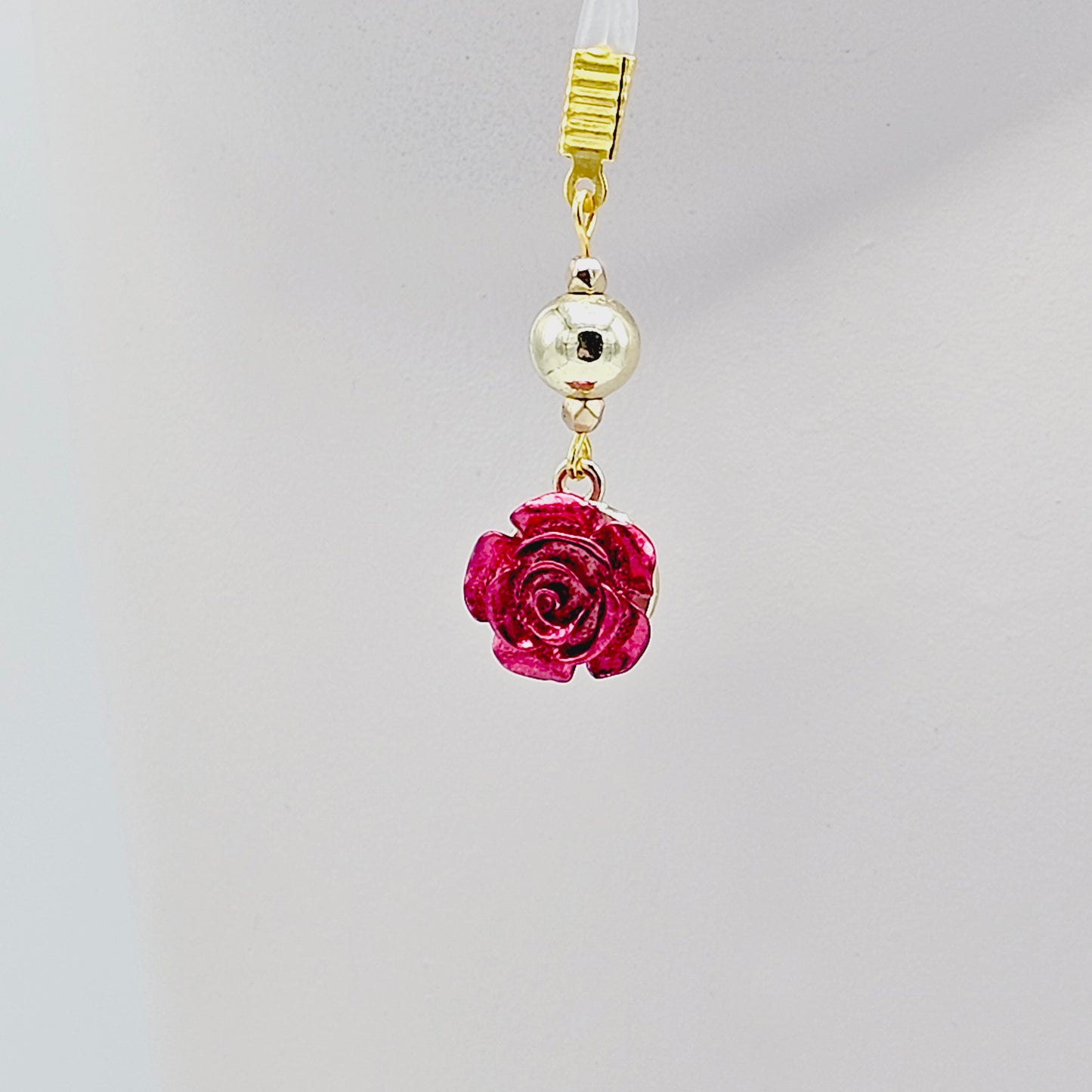 Nipple Nooses or Nipple Clamps with Gold and Red Roses