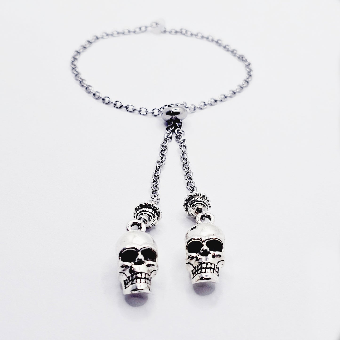 Chain Penis Noose with Skulls. Adjustable Cock Bracelet, Non Piercing Penis Jewelry for Men.