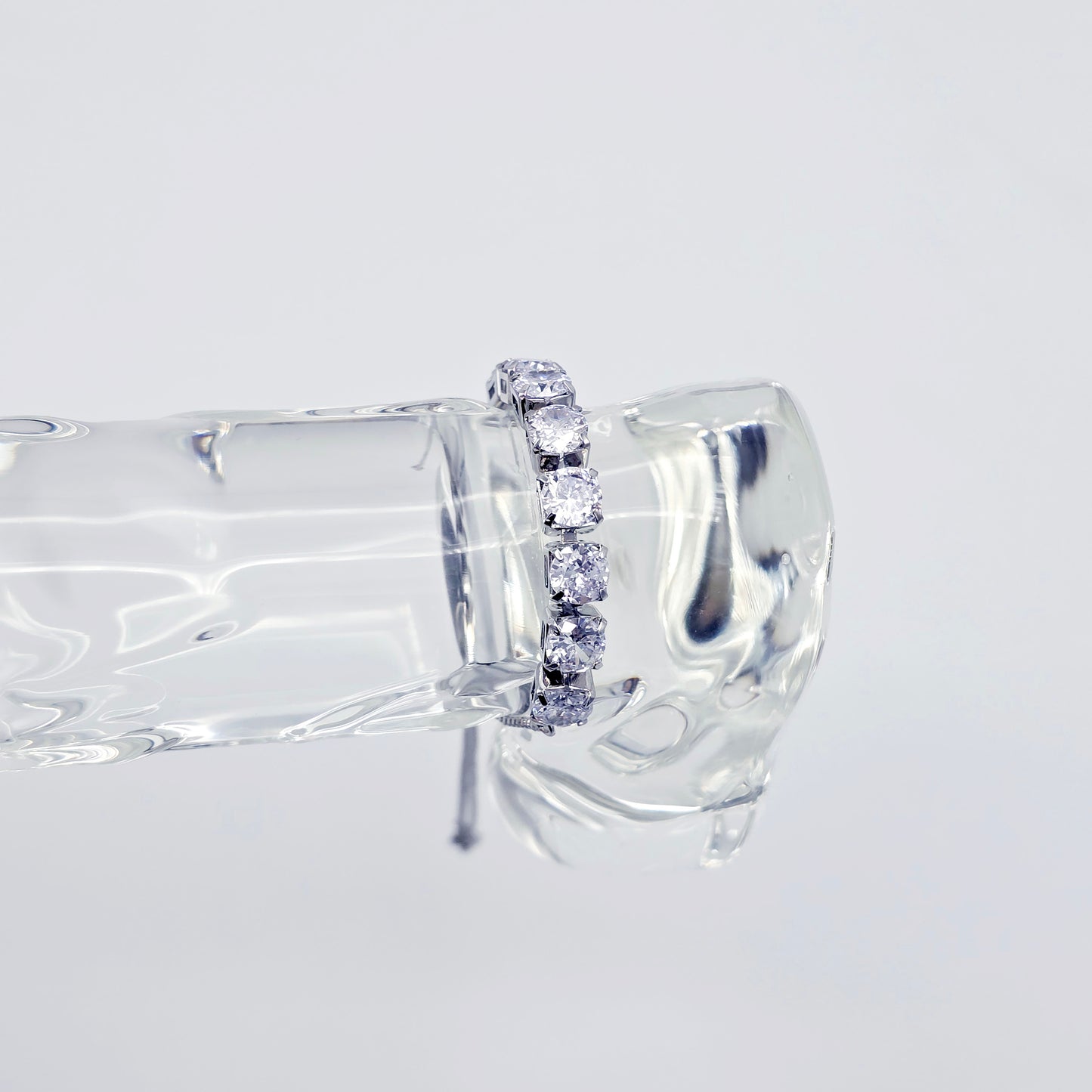 Sparkling Platinum Penis Noose Cock Bracelet, Erotic Intimate Body Jewelry for Men