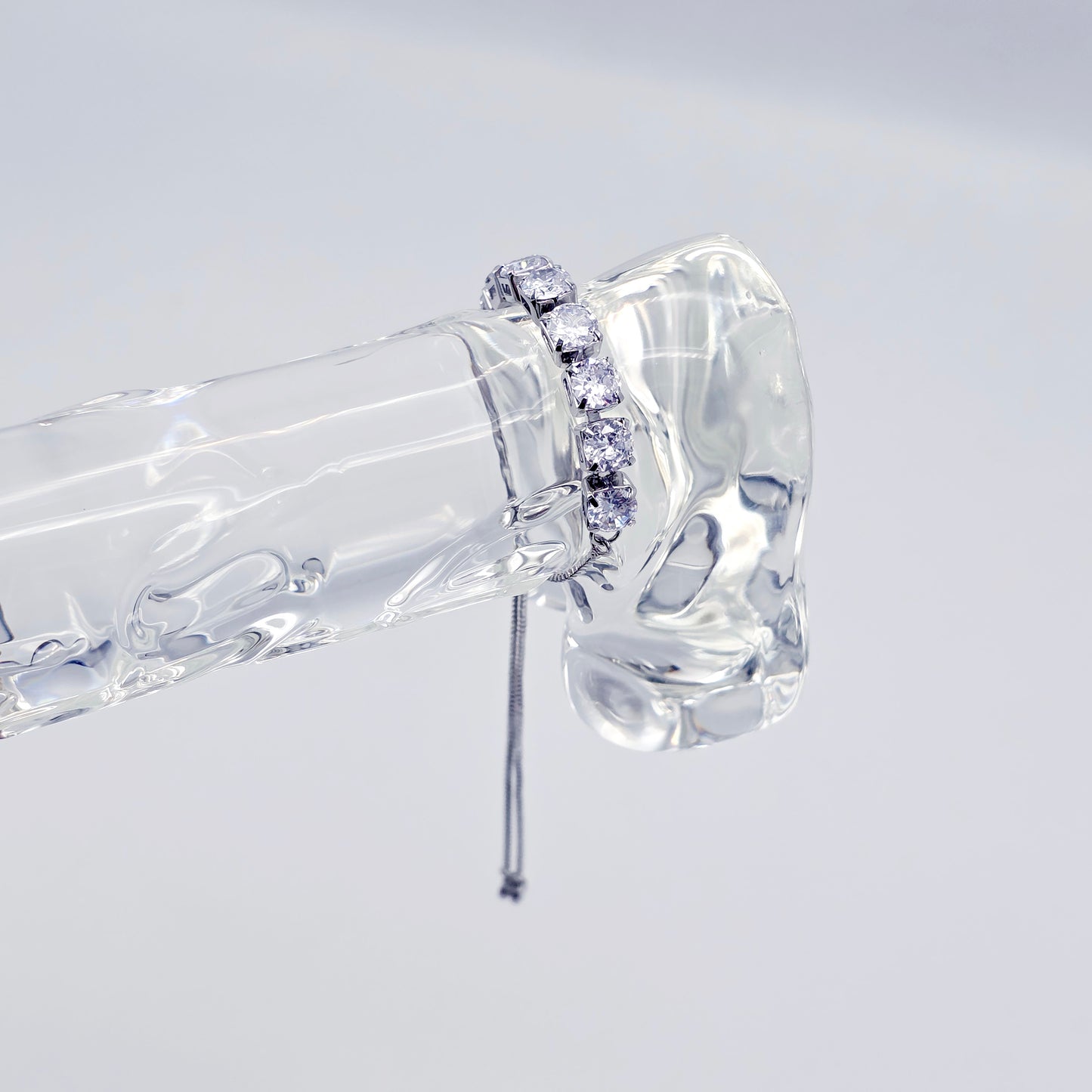 Sparkling Platinum Penis Noose Cock Bracelet, Erotic Intimate Body Jewelry for Men