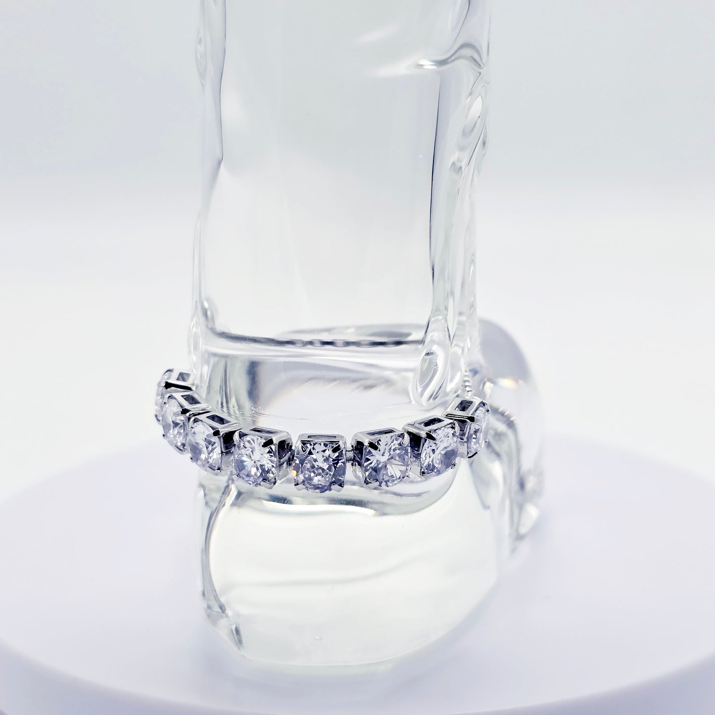 Sparkling Platinum Penis Noose Cock Bracelet, Erotic Intimate Body Jewelry for Men