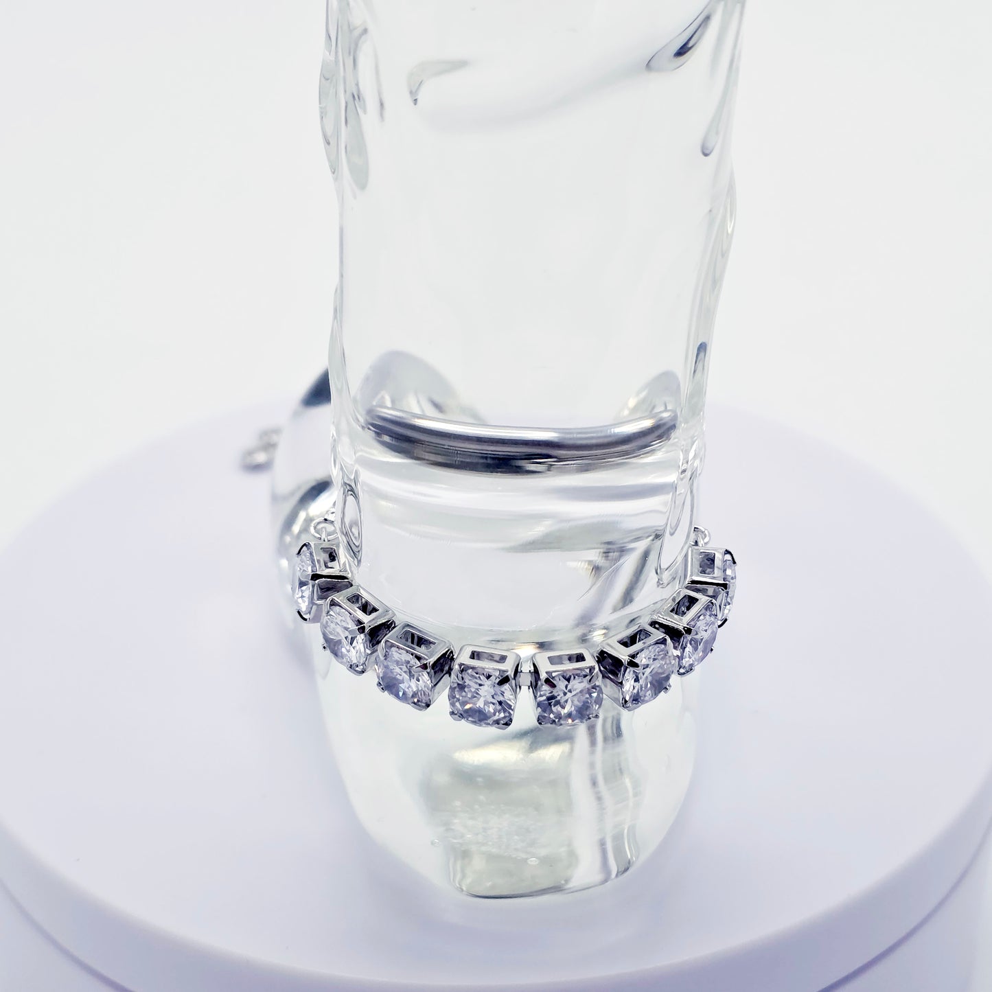 Sparkling Platinum Penis Noose Cock Bracelet, Erotic Intimate Body Jewelry for Men