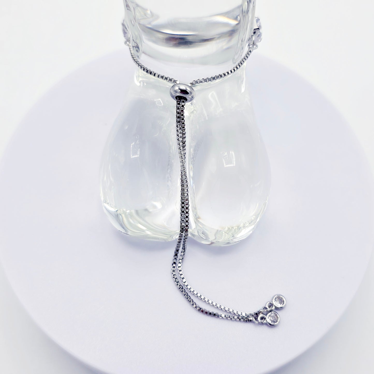 Sparkling Platinum Penis Noose Cock Bracelet, Erotic Intimate Body Jewelry for Men