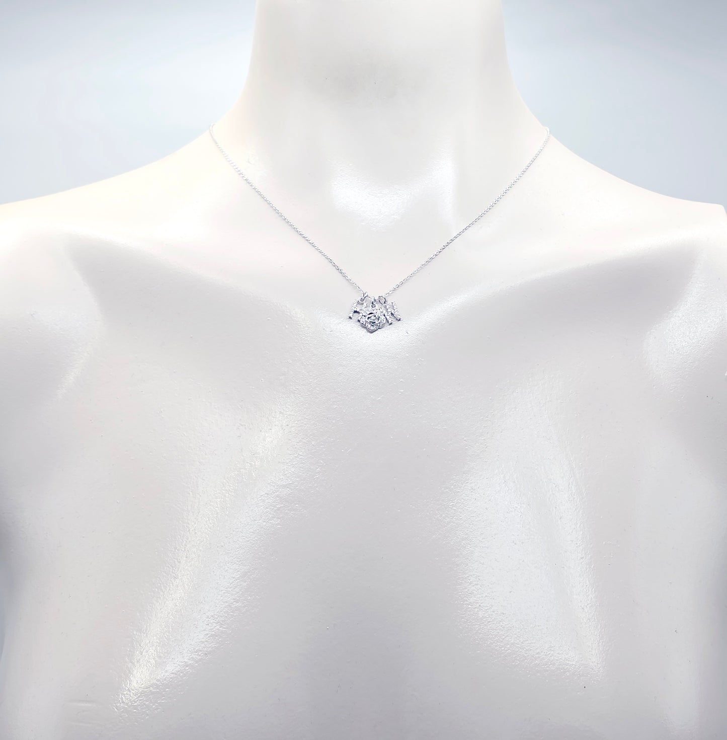 Discreet Hotwife Necklace, Platinum and CZ H W and Rose Pendants. Elegant Gift for Hotwife.