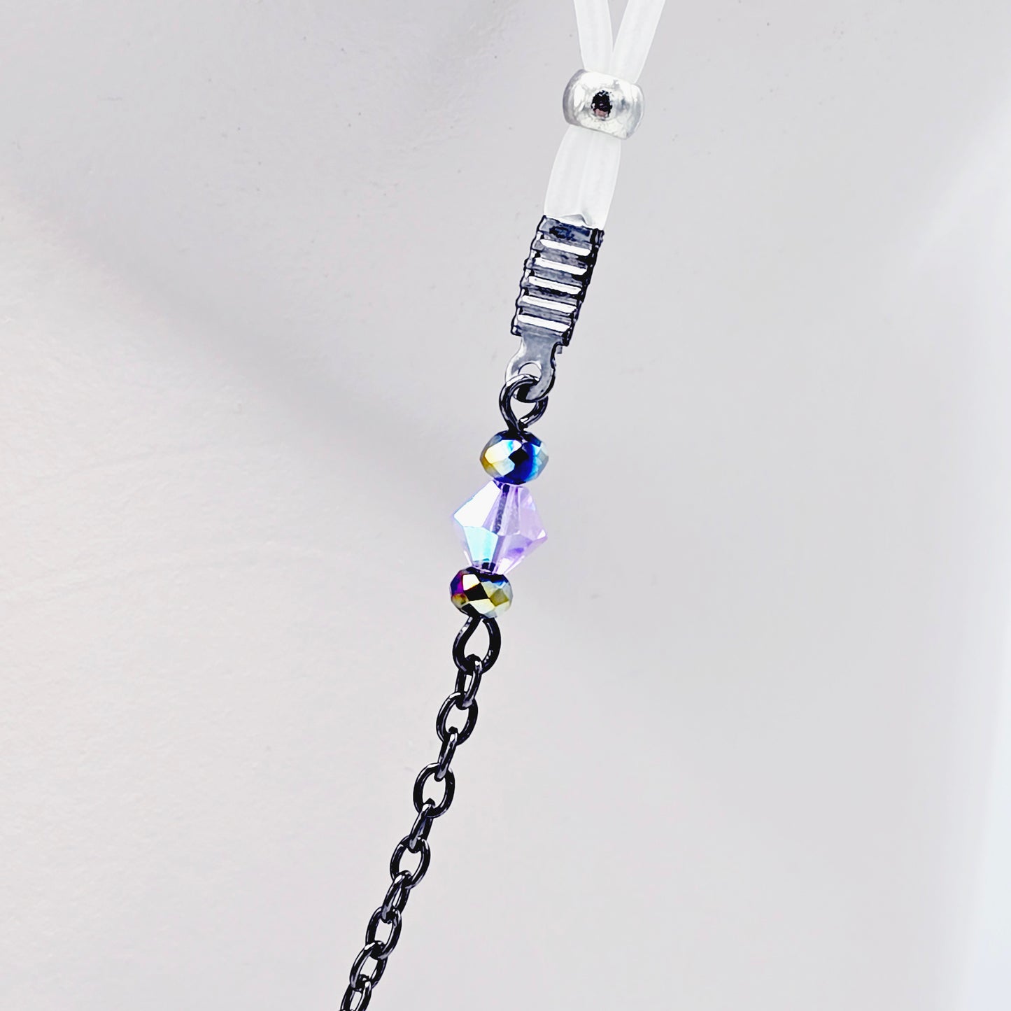 Gunmetal and Purple Backdrop Necklace to Nipple with Flower Dangle and Your Choice of Nipple Attachment.