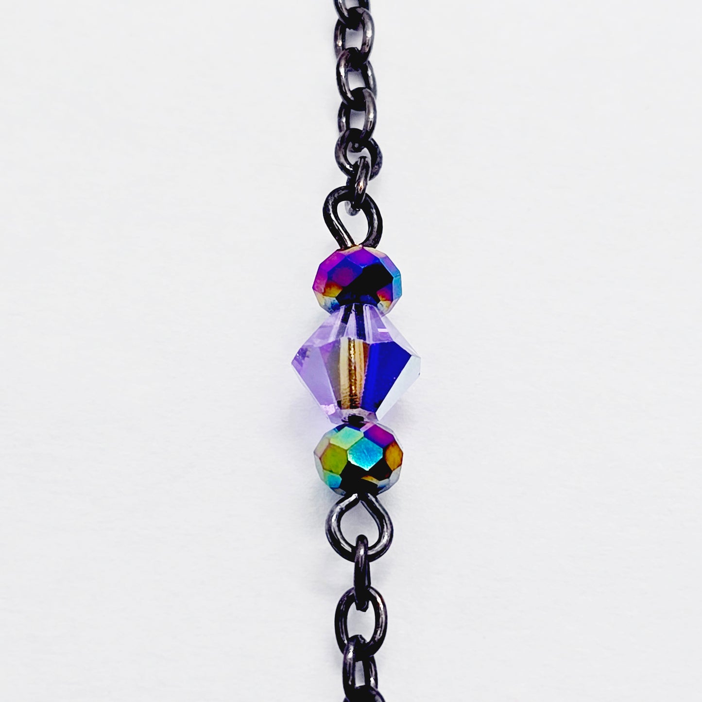 Gunmetal and Purple Backdrop Necklace to Nipple with Flower Dangle and Your Choice of Nipple Attachment.